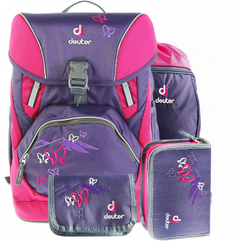 Рюкзак школьный DEUTER ONE TWO с наполнением Фиолетовая бабочка Plum Рюкзак школьный DEUTER ONE TWO с наполнением Фиолетовая бабочка Plum